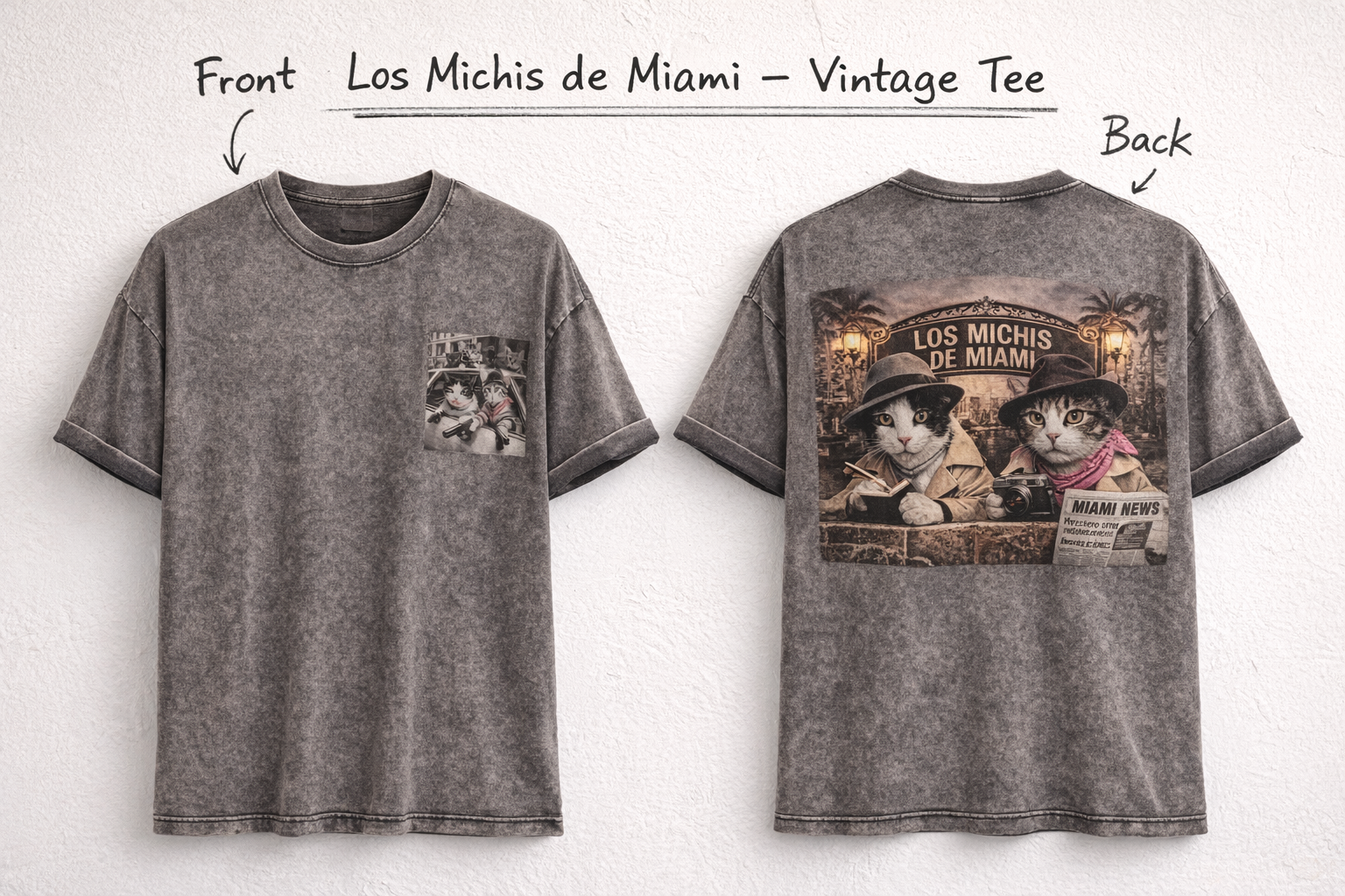 Michis detetives - camiseta manga corta oversize