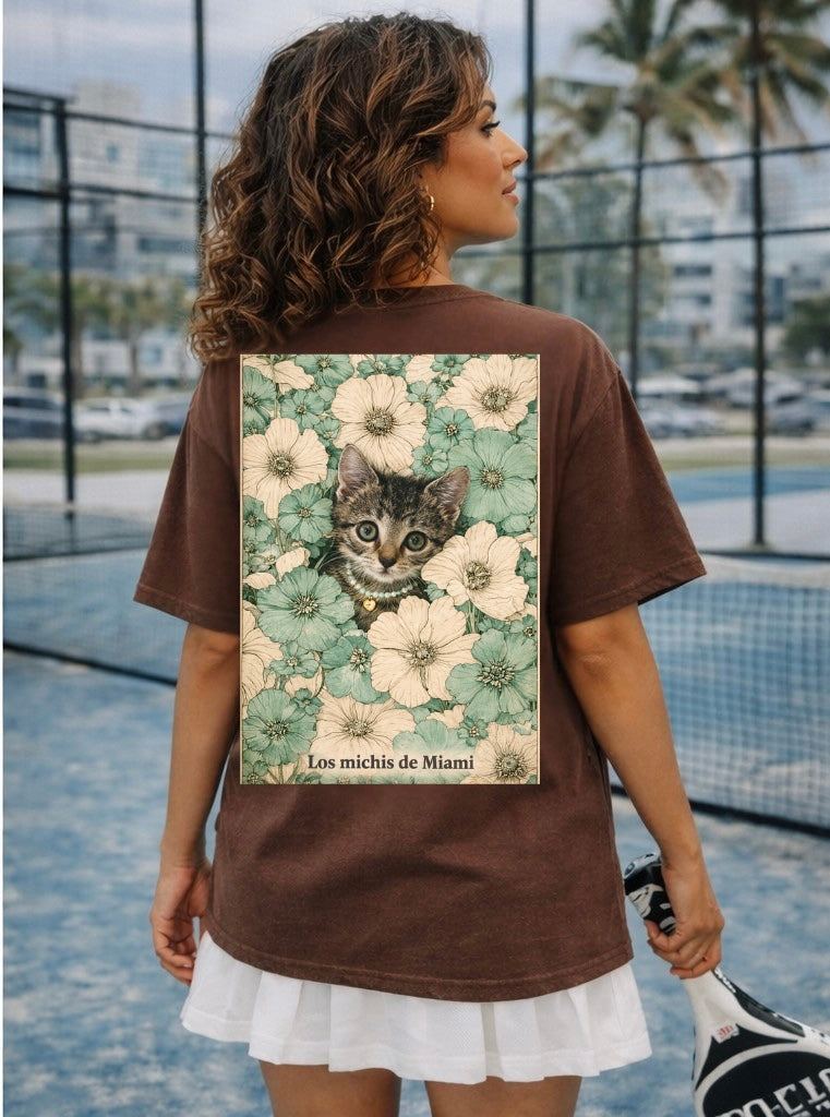 PREVENTA - Michi en Flor - camiseta manga corta oversize