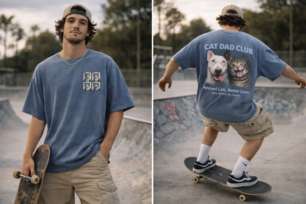 PREVENTA-Cat Dad Club- Camiseta manga corta  Oversize