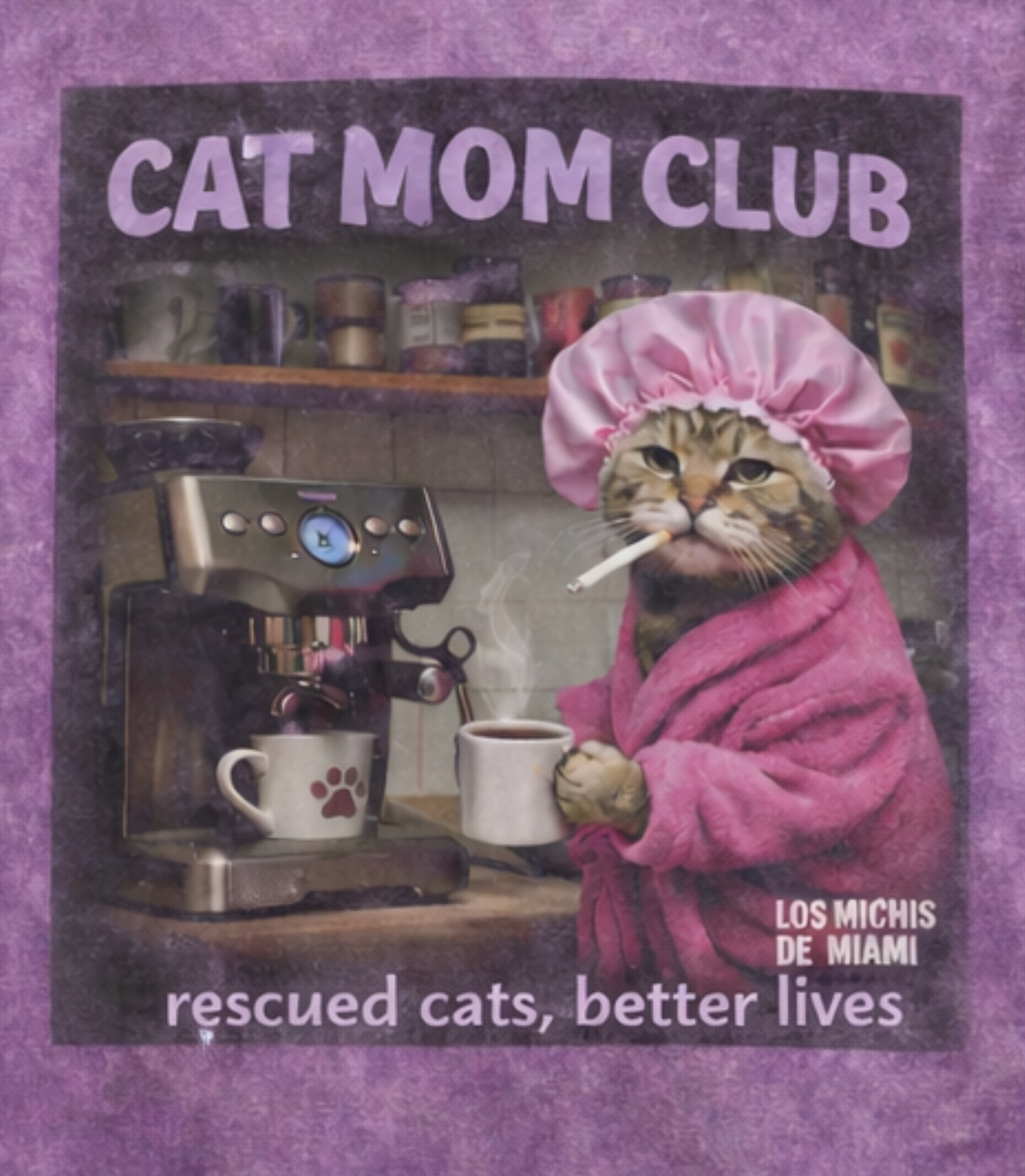 CAT MOM CLUB camiseta manga corta oversize