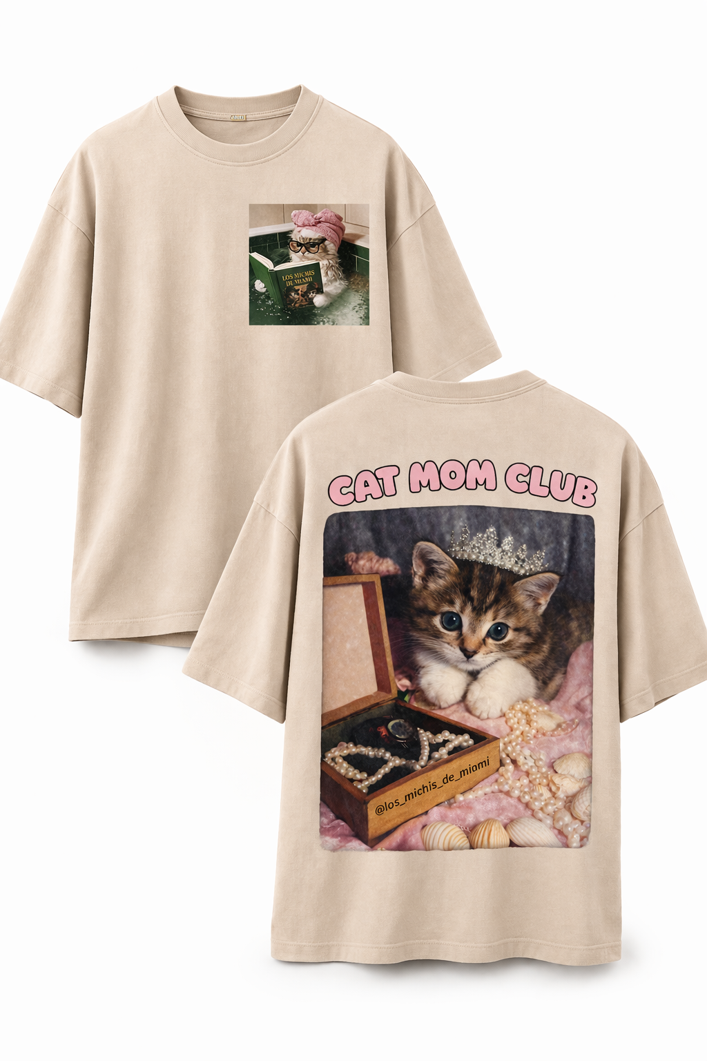 Cat Mom Club camiseta oversize - vista producto